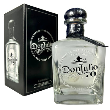 Don Julio 70 Cristalino tequila bottle isolated on white background
