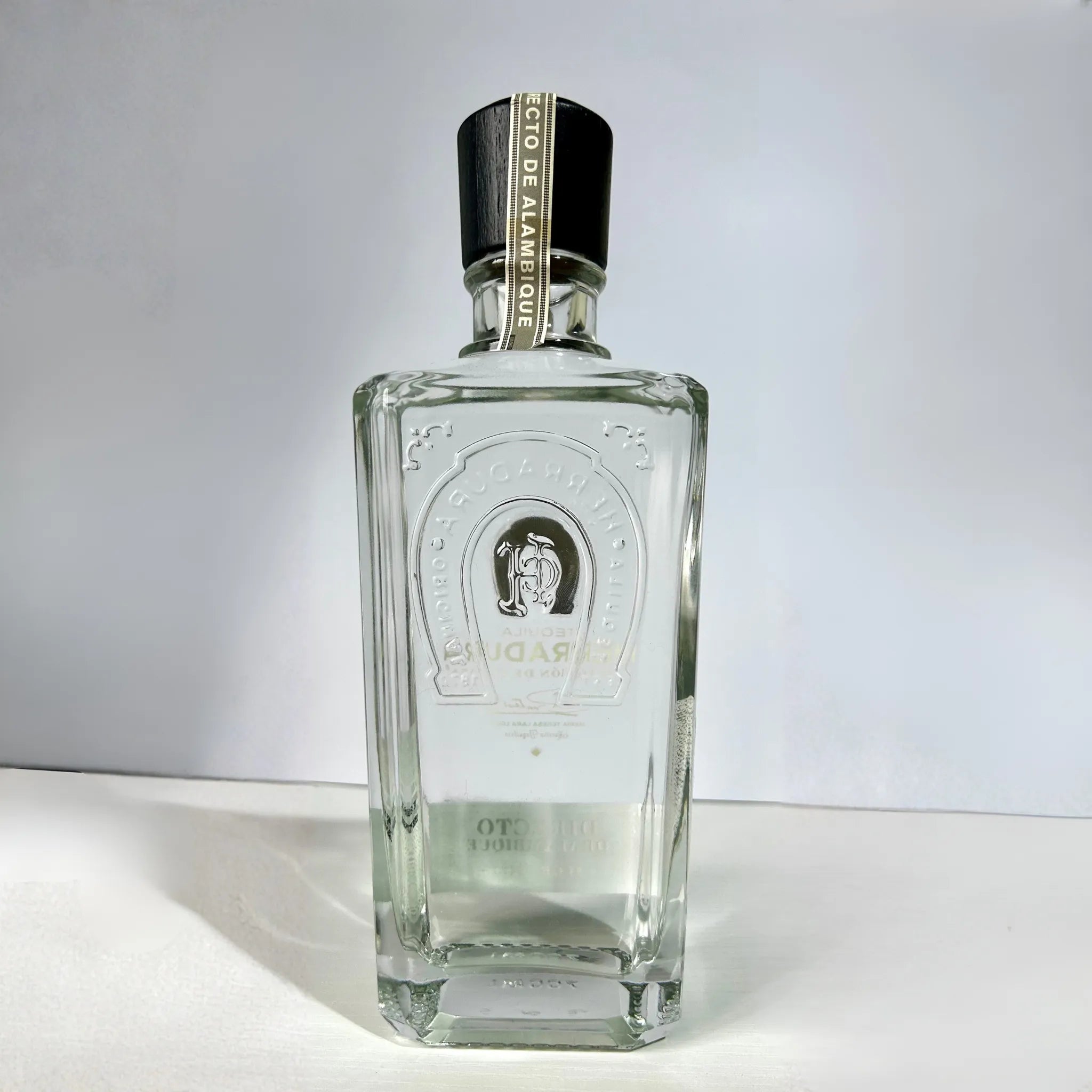 Herradura Directo de Alambique tequila bottle back view