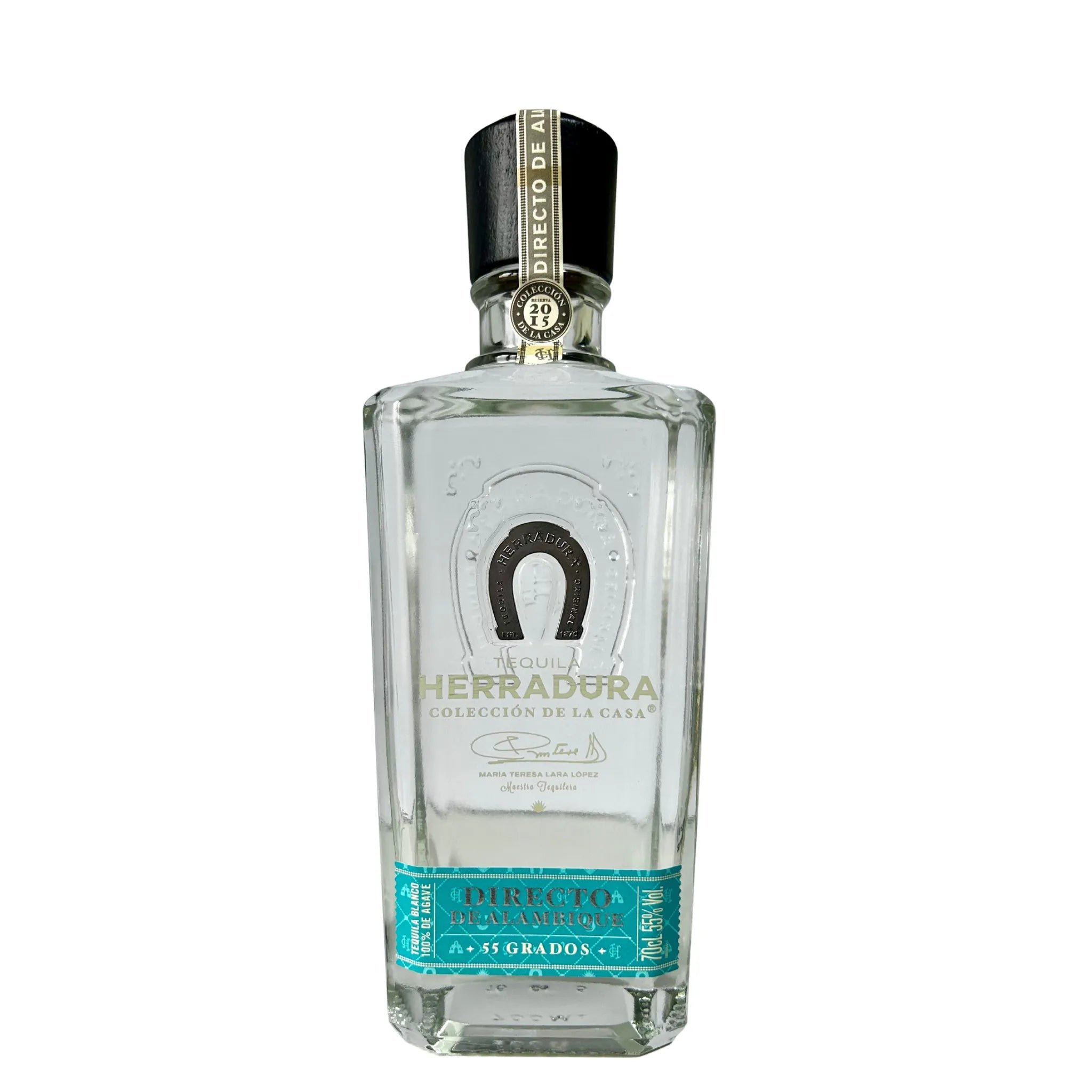 Herradura Directo de Alambique tequila bottle isolated on white background
