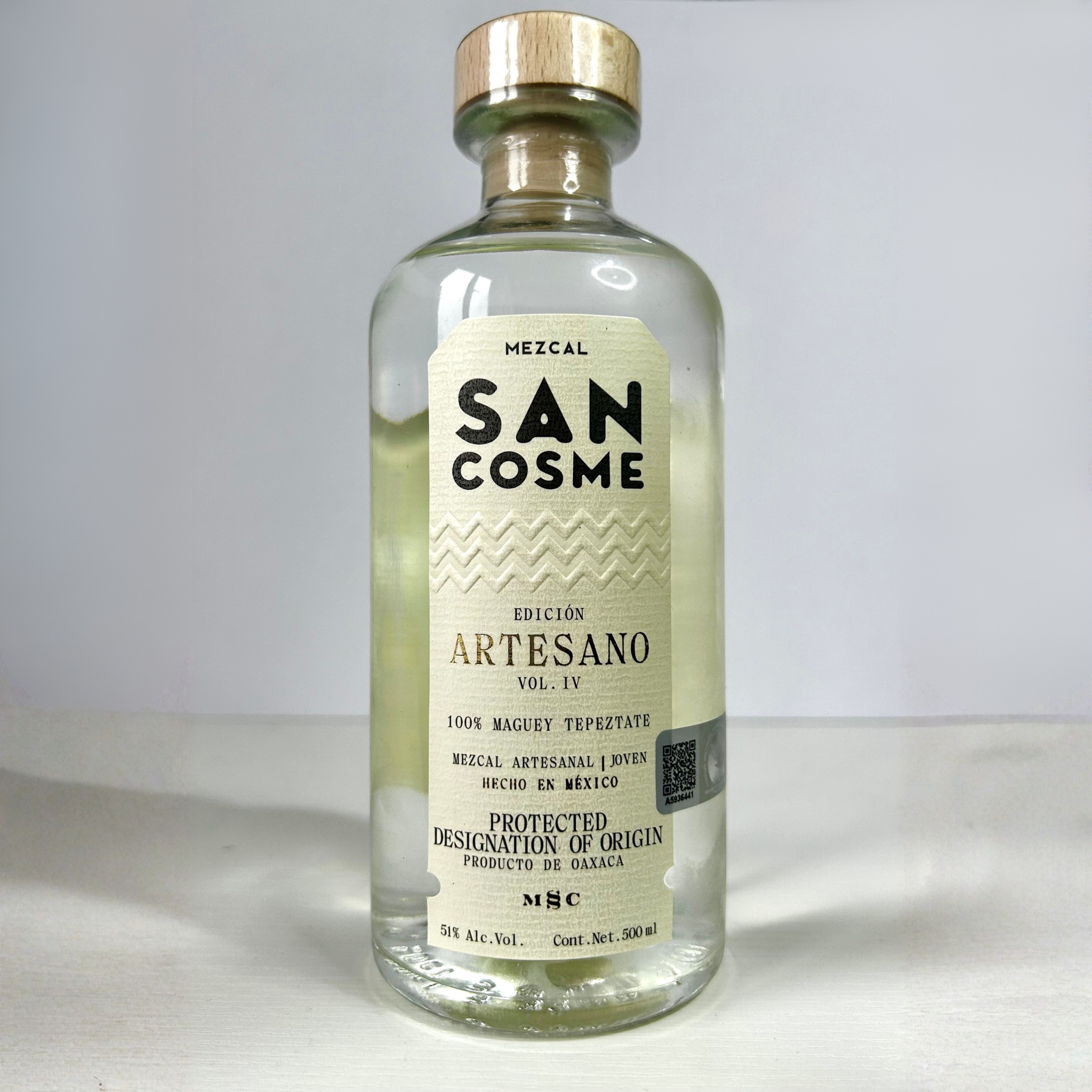 San Cosme Mezcal Artesano Tepeztate bottle front view